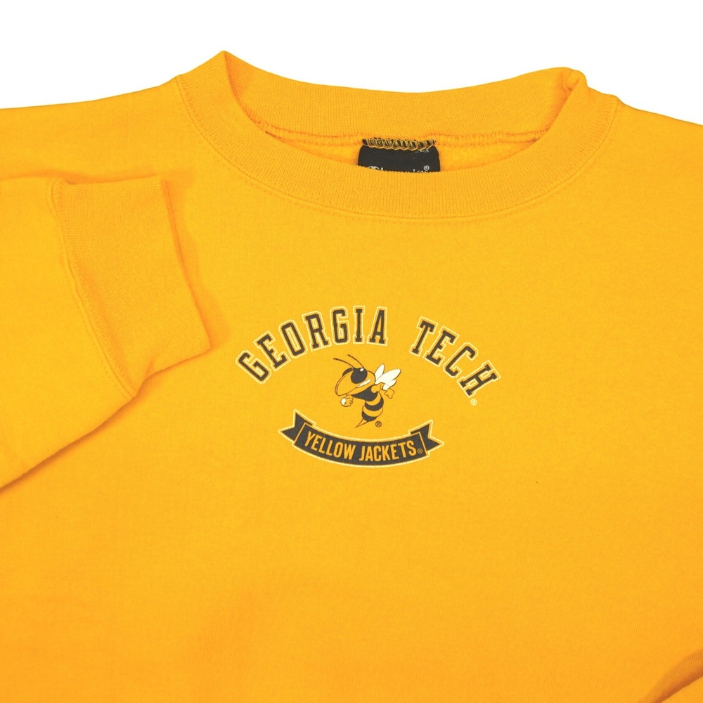 Champion Georgia Tech Sweatshirt Kids L Yellow Jackets Crewneck Mascot VTG Y2K